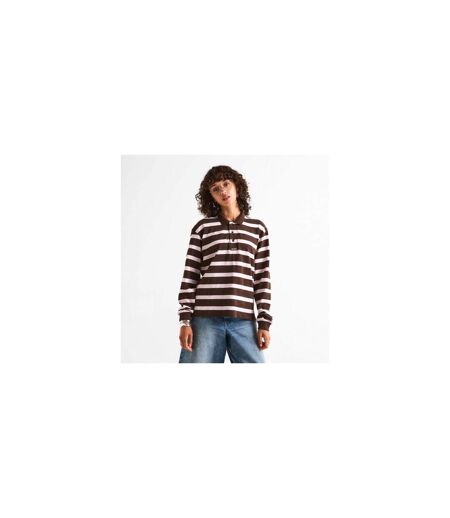 Polo Manches Longues Motif/style À Rayures Femme Marron WRSTBHVR