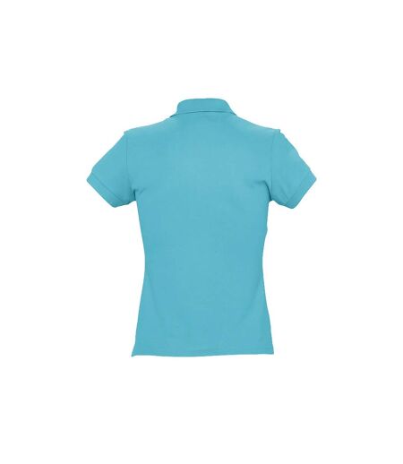 SOLS Womens/Ladies Passion Pique Short Sleeve Polo Shirt (Blue Atoll)