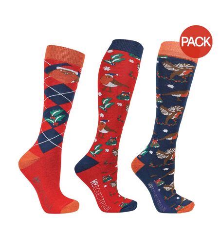 Chaussettes ruby the robin femme bleu marine / rouge / vert HyFASHION