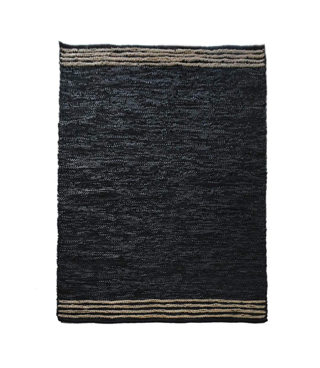 Tapis kilim fait main en cuir motif simple CUIRLINE-1