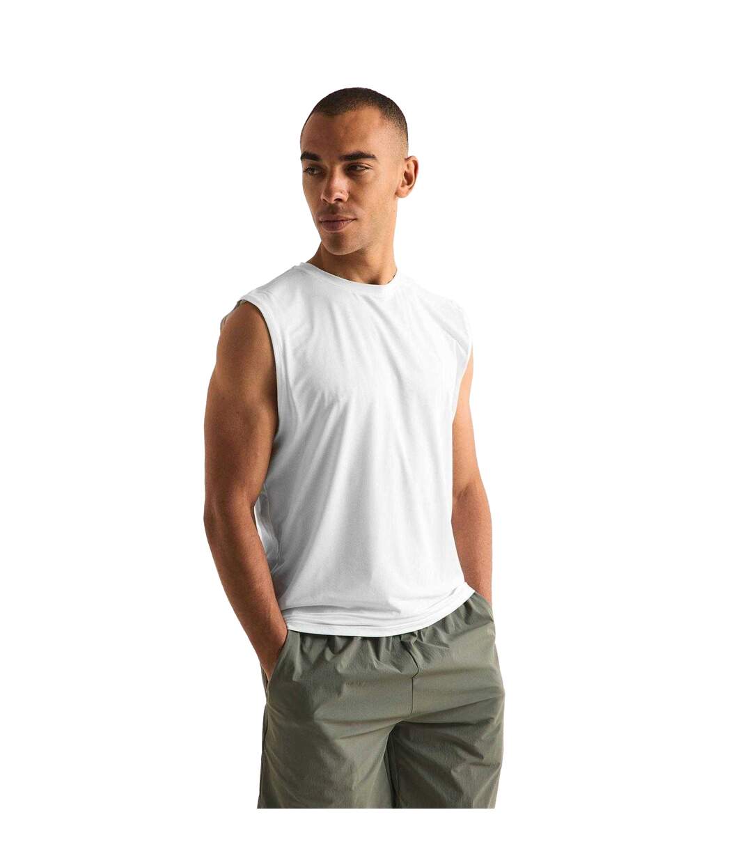 Mens Aero Training Tank Top White Condition-4