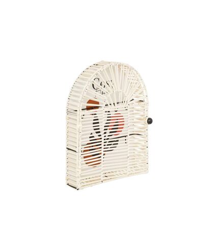 Boîte à Clés Murale en Rotin Cosy 38cm Blanc