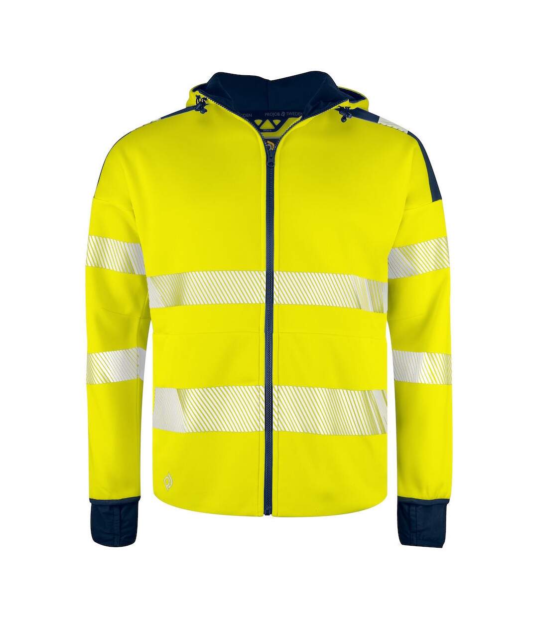 Veste à capuche homme jaune / bleu marine Projob-1