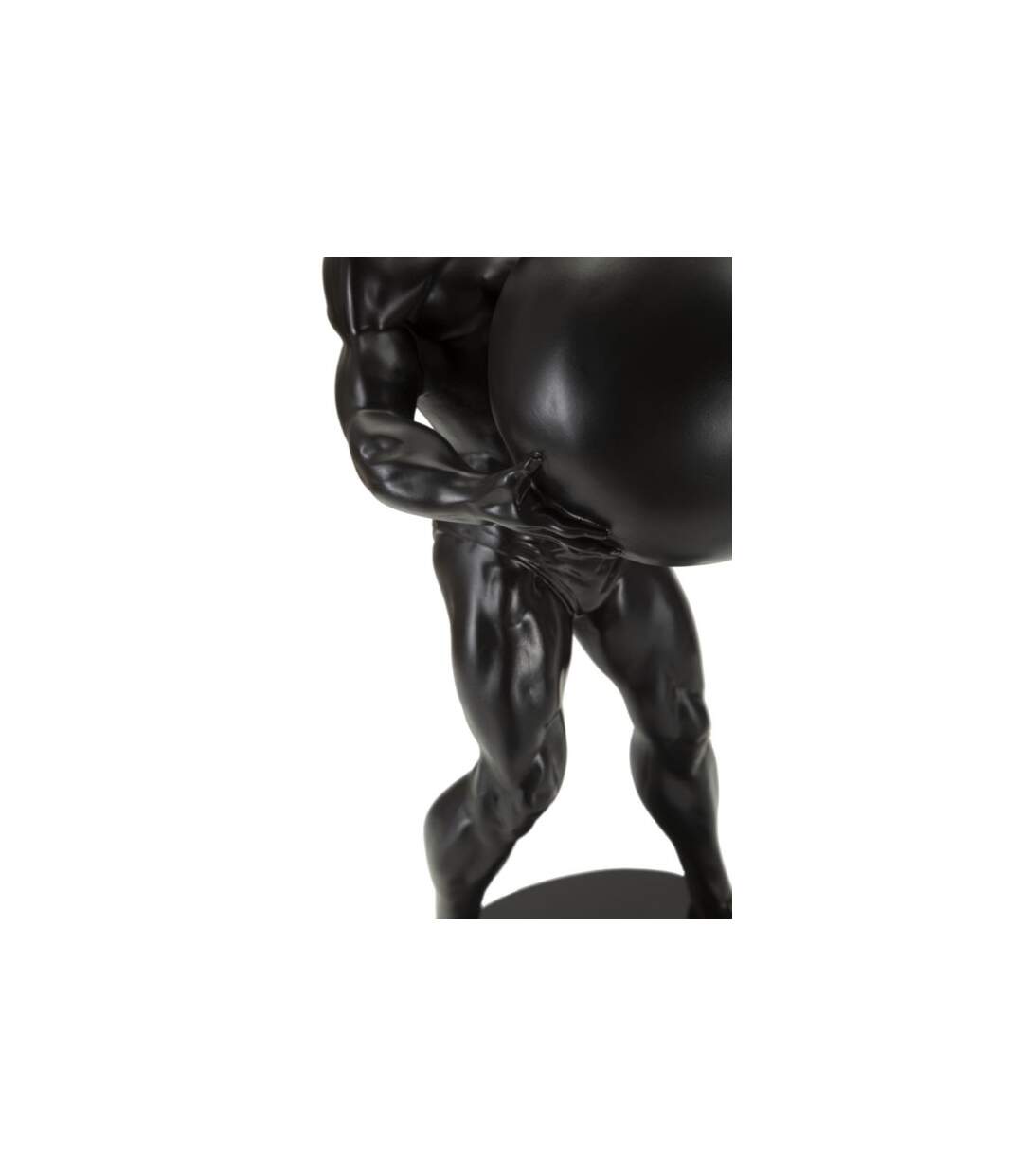 Statuette Homme Athlétique Atlas 43cm Noir-5