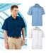 Lot 3 Chemises manches courtes - Homme - ACADEMY MC - blanc - ciel - bleu marine-1