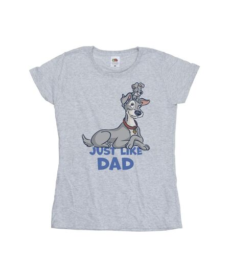 Disney Femme/Ladies Lady And The Tramp Just Like Dad - T-shirt en coton (Gris sportif) - UTBI26177