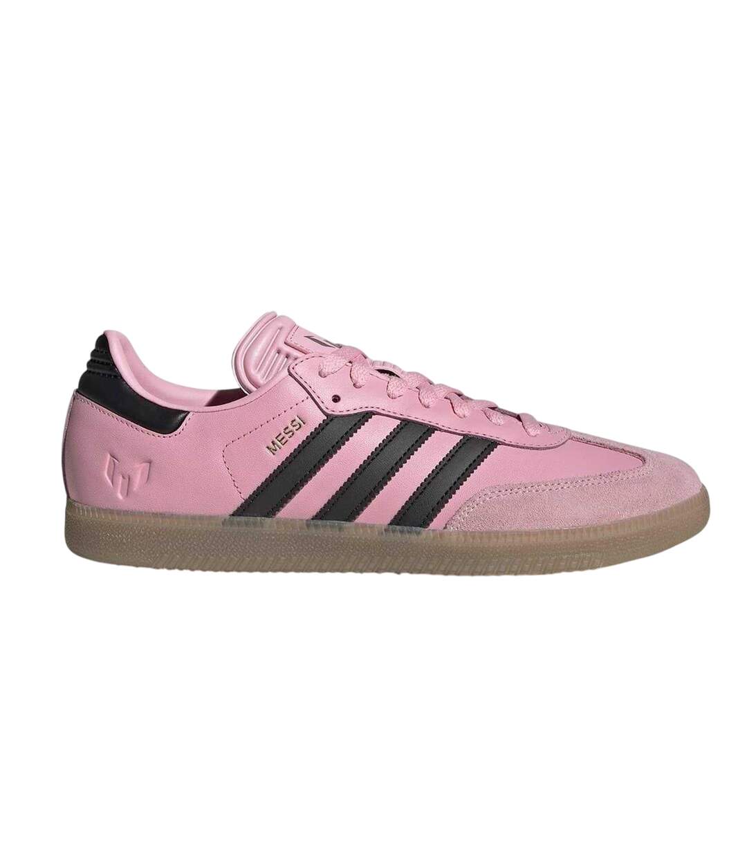 Womens/ladies Messi Leather Trainers Pink Black Gum Adidas-1