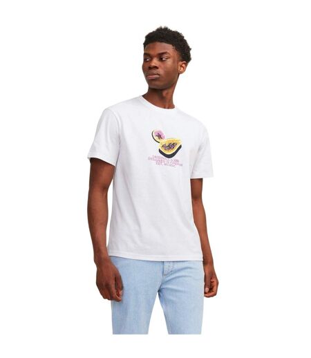 T-shirt Motif/style Papaye Homme Blanc Vif Jack And Jones