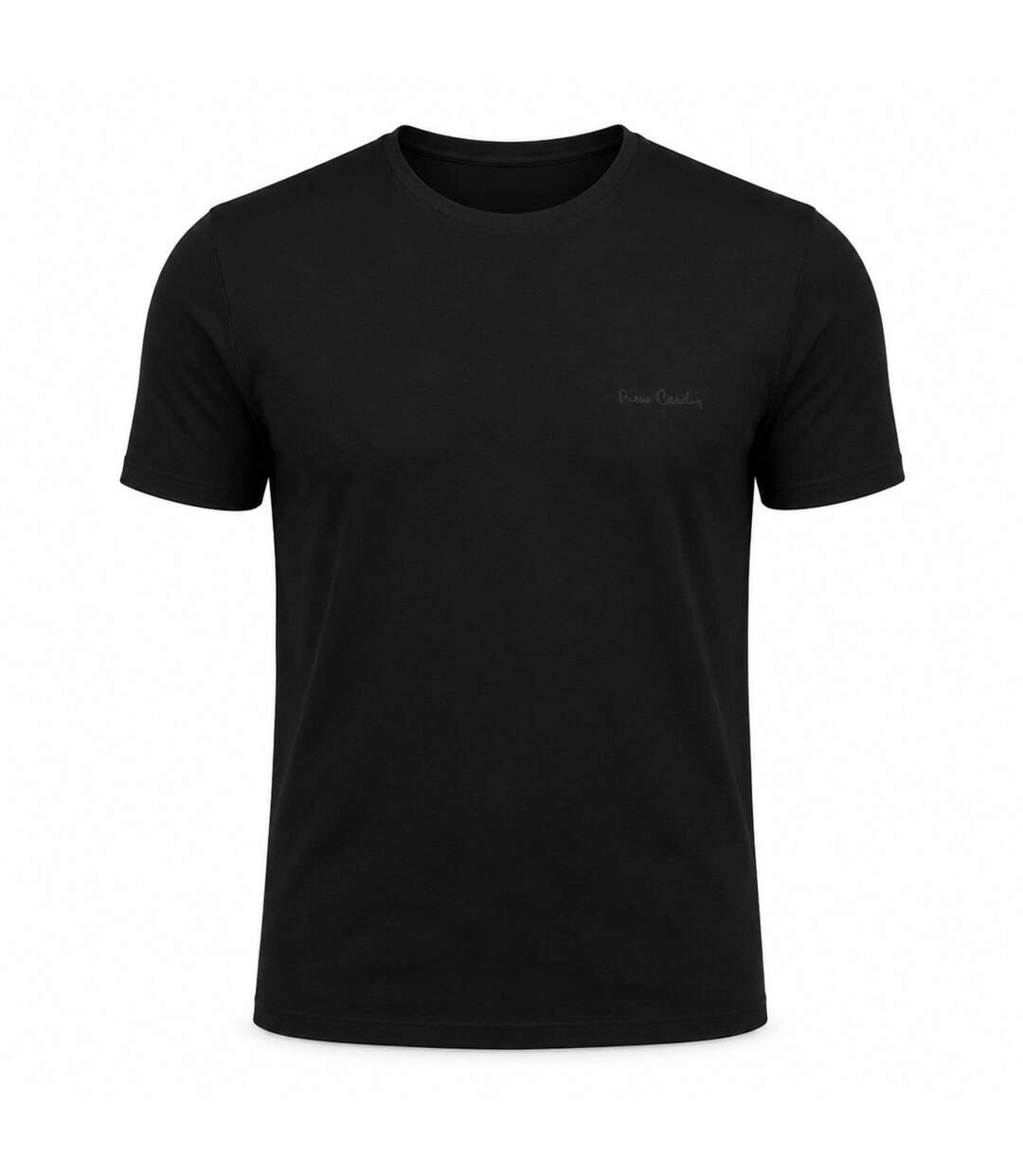 T-shirt homme en col rond avec broderie signature sur la poitrine Pierre Cardin-1