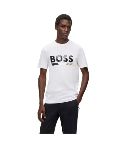T-shirt Tiburt Homme Blanc Boss