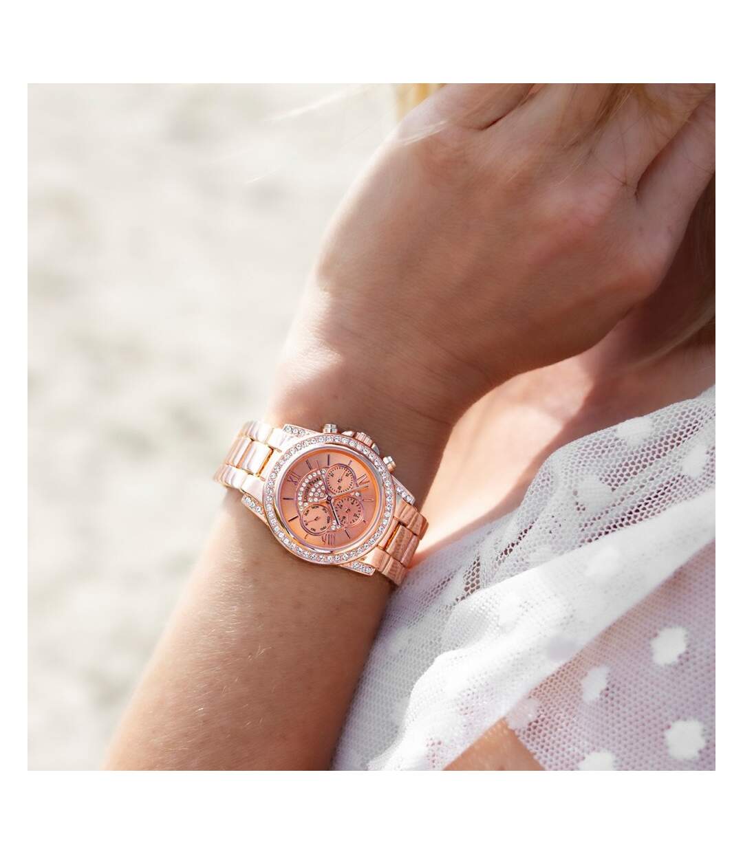 Montre Femme Louise Pearl ornée de Cristaux Swarovski® Rosé LP20