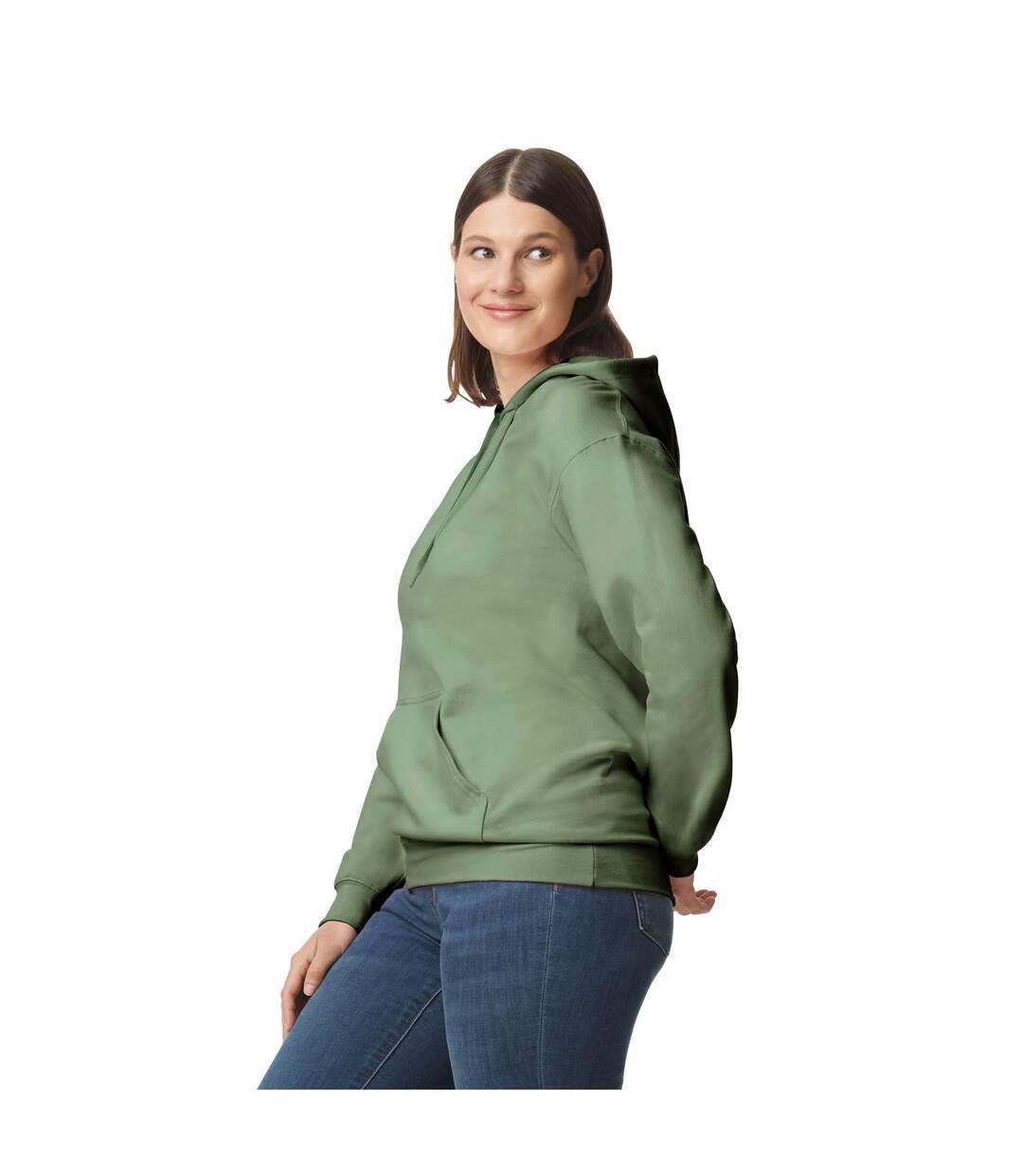 Sweat À Capuche Softstyle Adulte Vert Kaki Gildan-3