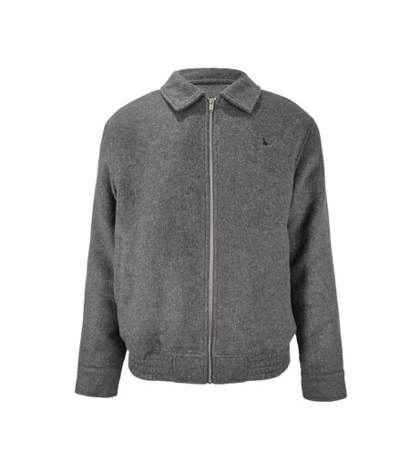 Mens York Wool Blend Bomber Jacket Grey Marl Jack Wills