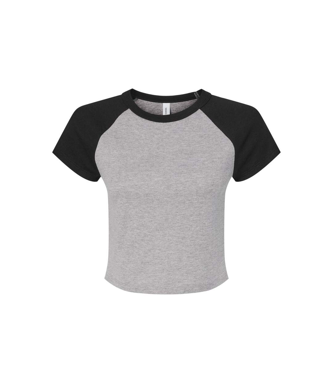 T-shirt court femme gris clair chiné / noir Bella + Canvas