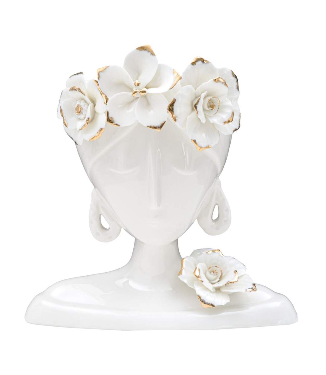 Vase Déco en Porcelaine Woman Young 21cm Blanc-1