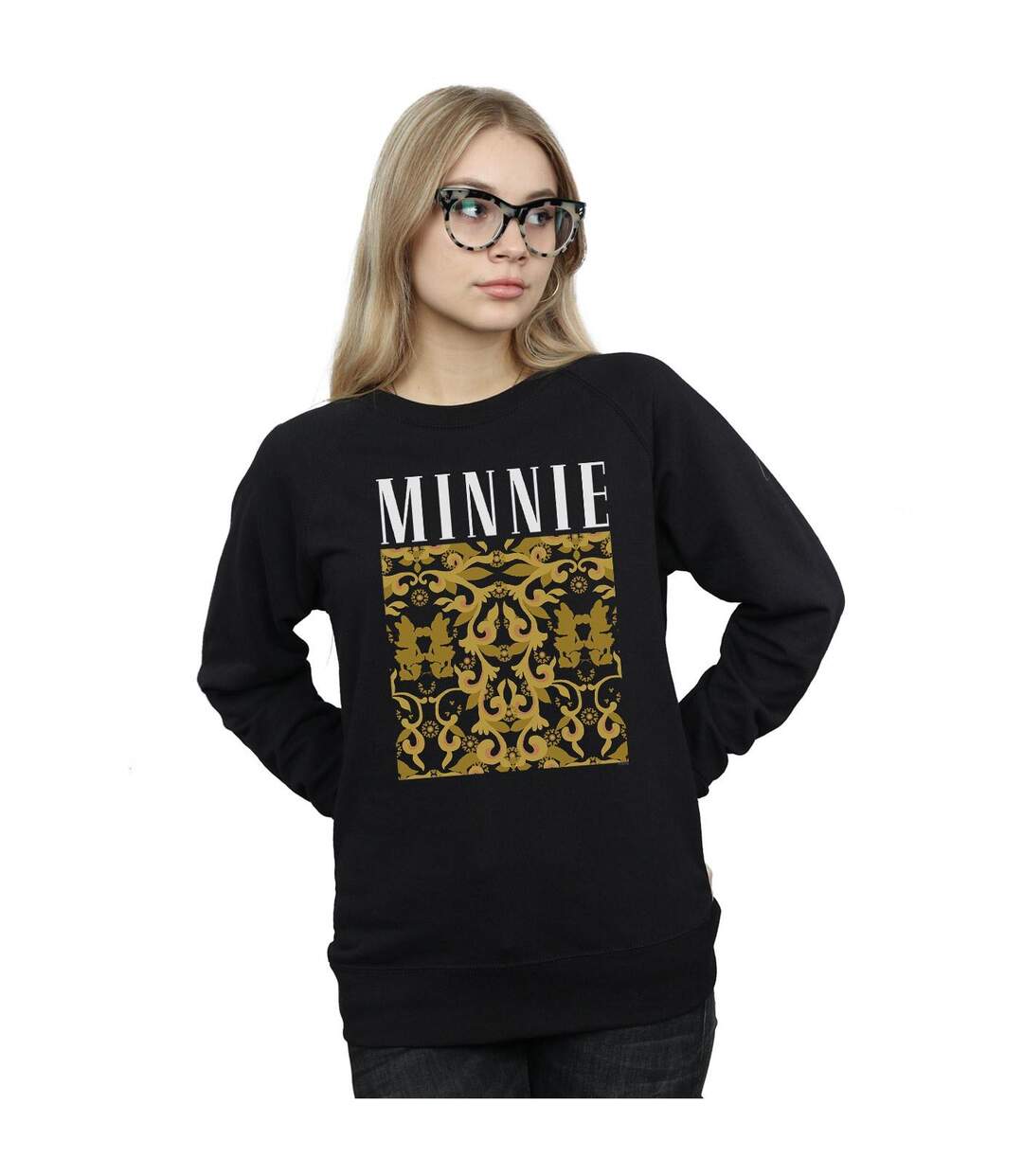 Disney Sweat-shirt à motif baroque Minnie Mouse Femme/Ladies (Noir) - UTBI27441-2