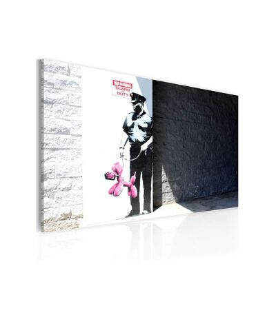 Paris Prix - Tableau Imprimé policier & Chien Rose - Banksy 40x60cm