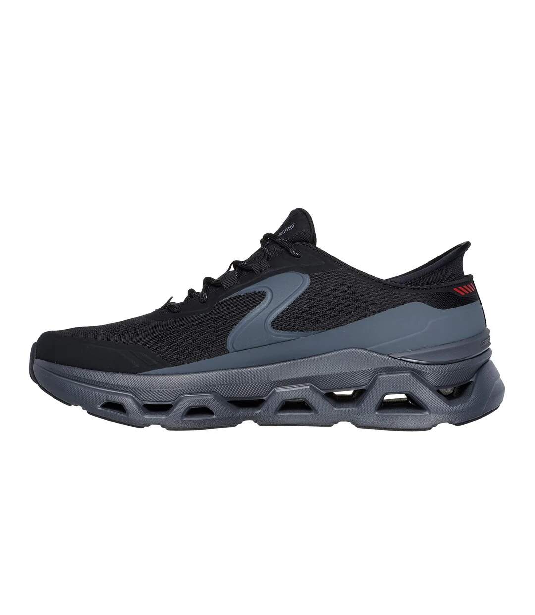 Mens altus glide-step trainers black/charcoal Skechers