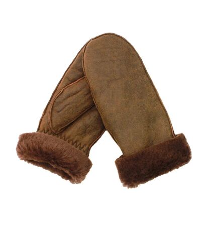 Womens/ladies Sheepskin Mittens Russet Eastern Counties Leather