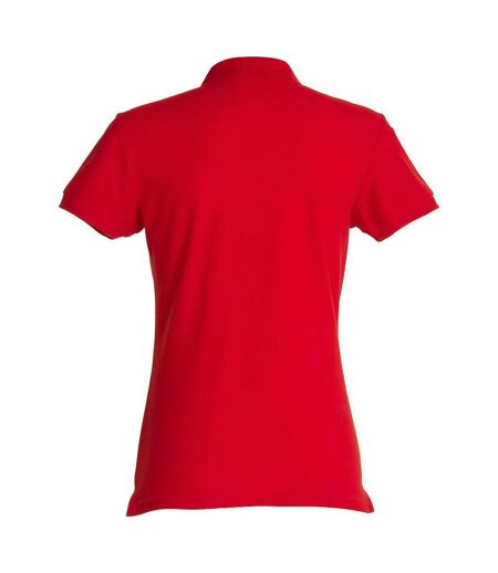 Womens/ladies Plain Polo Shirt Red Clique