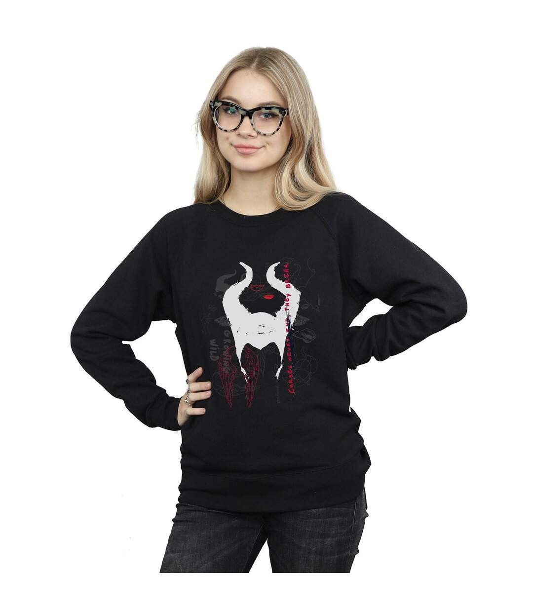 Disney Sweat Femme/Les femmes Maleficent Mistress Of Evil Growing Wild Horns Collage (Noir) - UTBI26463-2