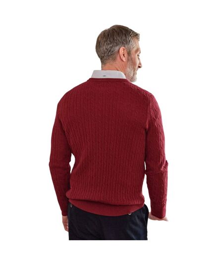 Chandail À Col Roulé En Tricot Torsadé En Cachemire Et En Mérinos Pour Hommes Bordeaux WoolOvers