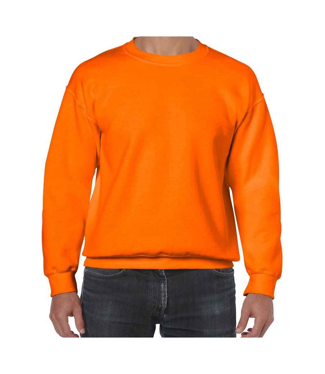 Mens Heavy Blend Sweatshirt Safety Orange Gildan-1