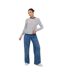 Womens/ladies Striped Long-sleeved T-shirt White Black Brave Soul-4