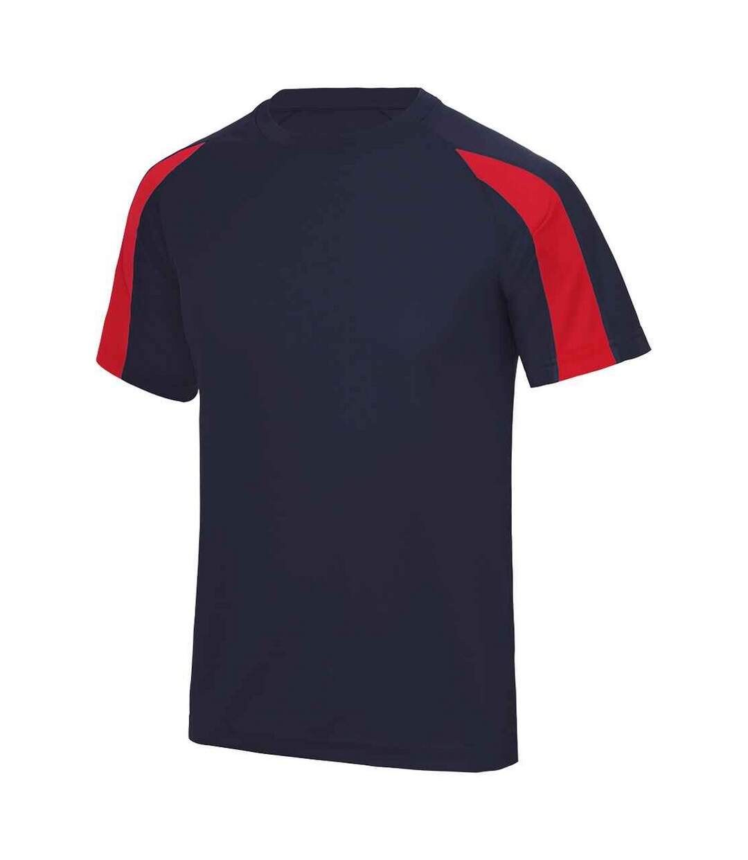 T-shirt Adulte Bleu Marine Français Rouge Feu AWDis Cool-1