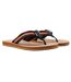 Mens malham faux leather flip flops caramel Weird Fish-1