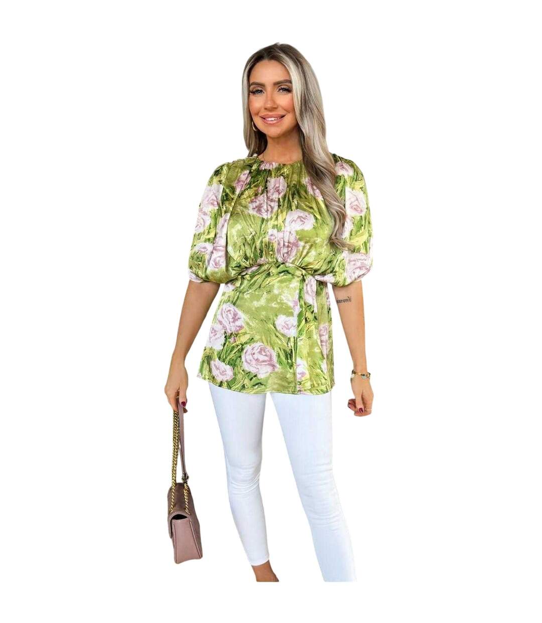 Womens/ladies Polyester Batwing Top Green AX Paris-3