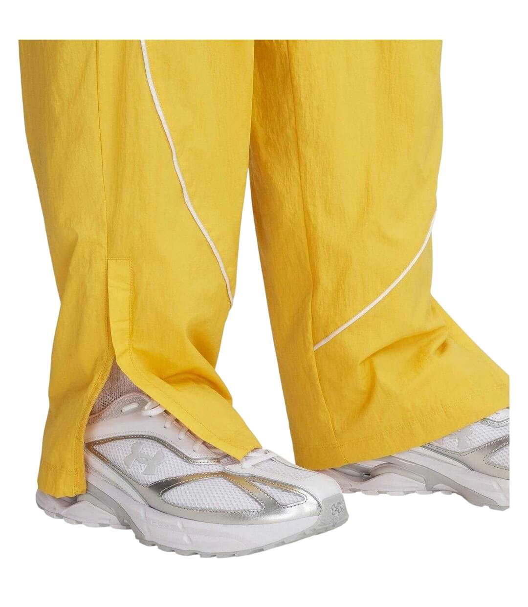Unisex Adult Contrast Piping Tracksuit Bottoms Yellow Under Armour-4