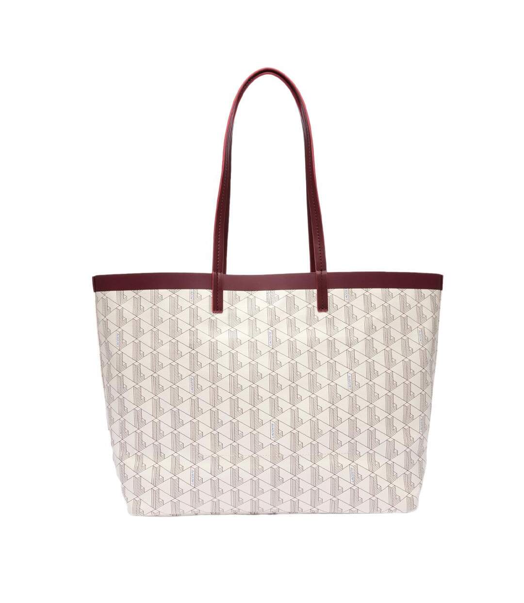 Sac à main écru/bordeaux femme lacoste monogramme - taille unique-2
