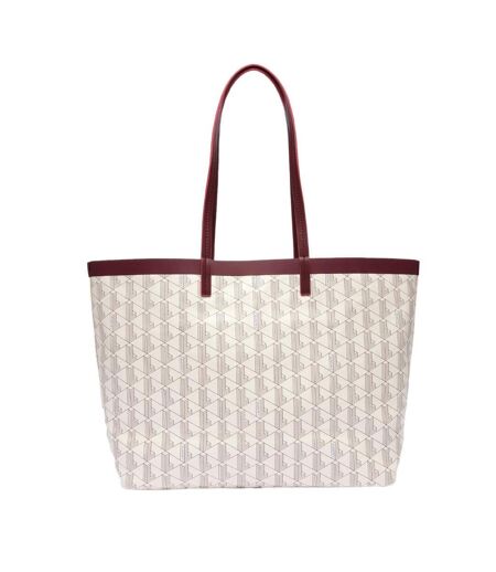 Sac à main écru/bordeaux femme lacoste monogramme - taille unique