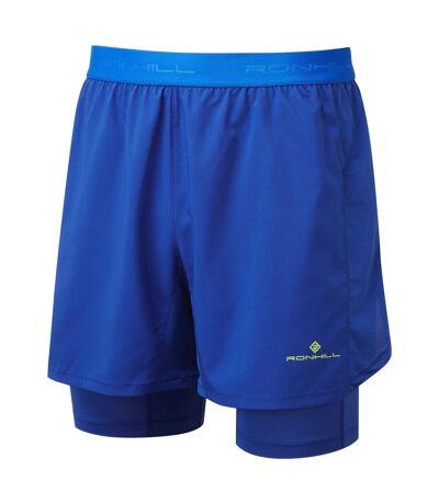 Mens tech 5 twin shorts ocean/citrus Ronhill