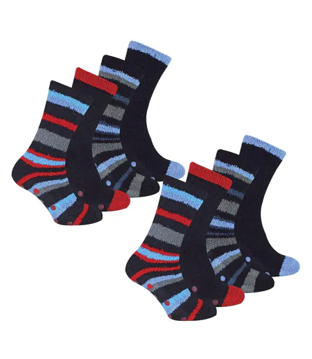8 Pairs Mens Thick Cosy Bed Socks Non Slip Gripper Warm Winter Slipper Socks