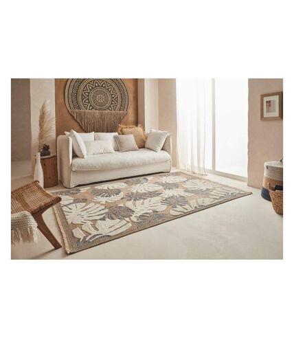 Tapis intérieur extérieur aspect jute Tulum 9062 bleu 170 x 120 cm