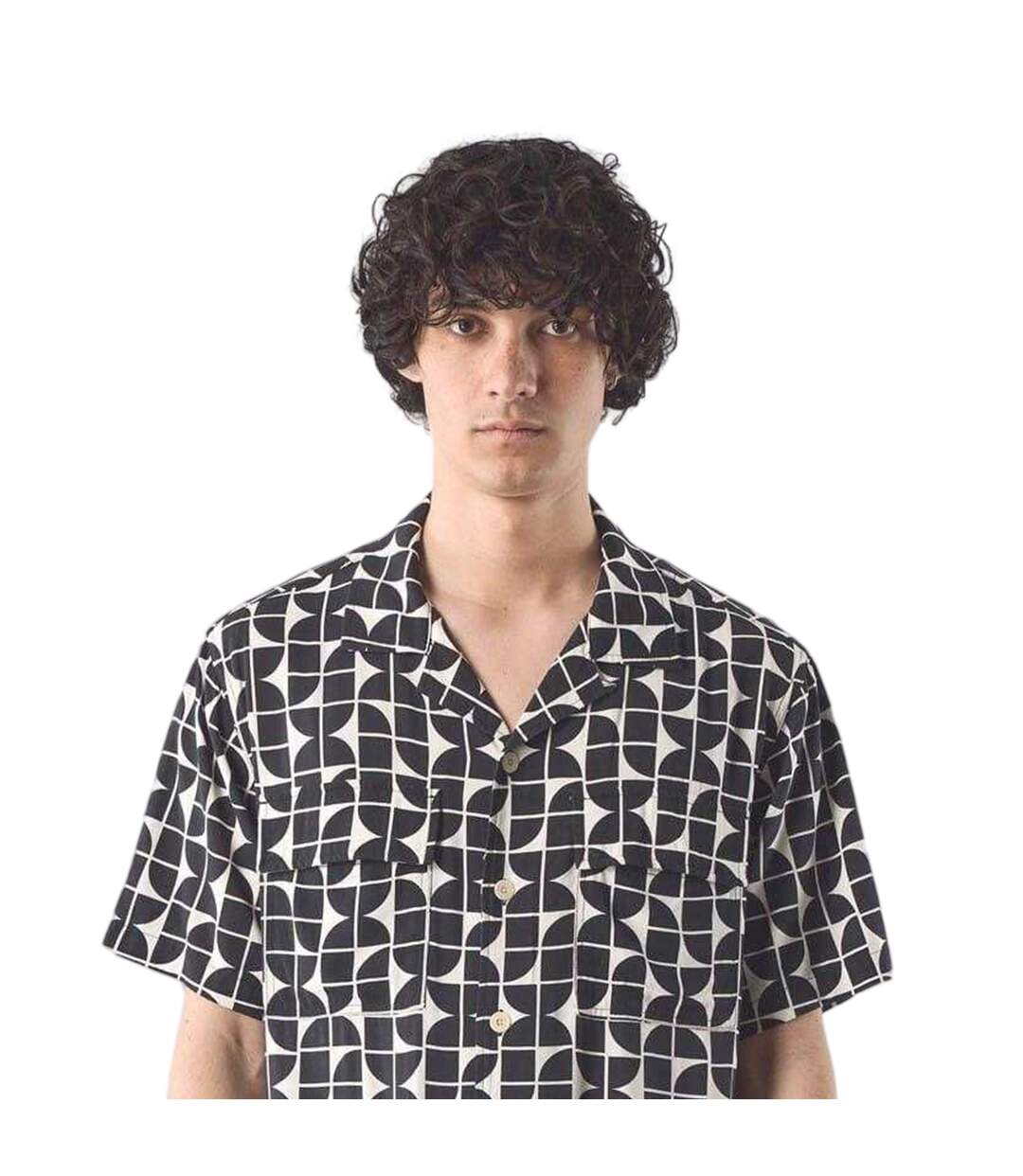 Mens Bauhaus Regular Short-sleeved Shirt Black Pretty Green-4
