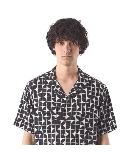Mens Bauhaus Regular Short-sleeved Shirt Black Pretty Green