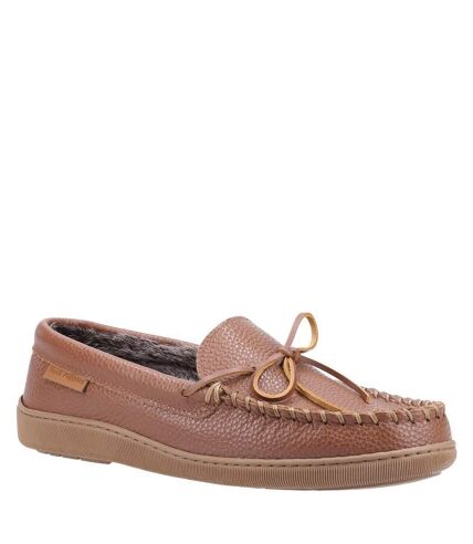 Hush Puppies Mens Ace Leather Slippers (Tan) - UTFS8606