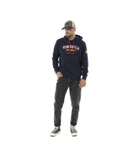 Sweat homme à capuche en molleton avec print logo devant brodé Vondutch