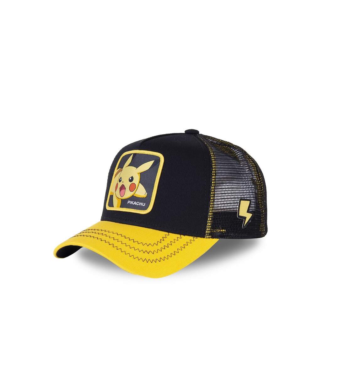 Casquette Capslab trucker Pokemon Pikachu Noir Visière Jaune Capslab-1