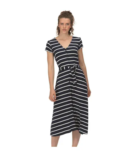 Womens/ladies Maisyn Stripe Shirt Dress Navy White Regatta