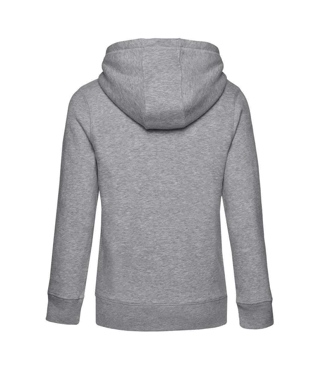 Womens/ladies queen full zip hoodie heather grey B&C