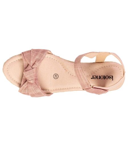 Isotoner Espadrilles femme à talon 6 cm et bout ouvert détail nœud