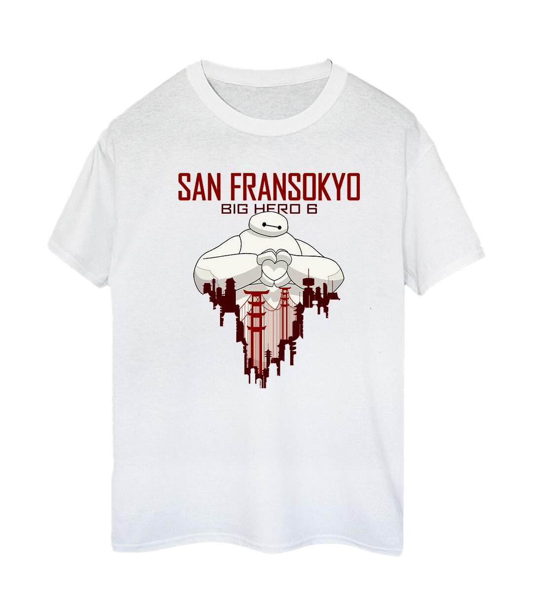 Disney - T-shirt BIG HERO BAYMAX SAN FRANSOKYO HEART - Femme (Blanc) - UTBI15604-1