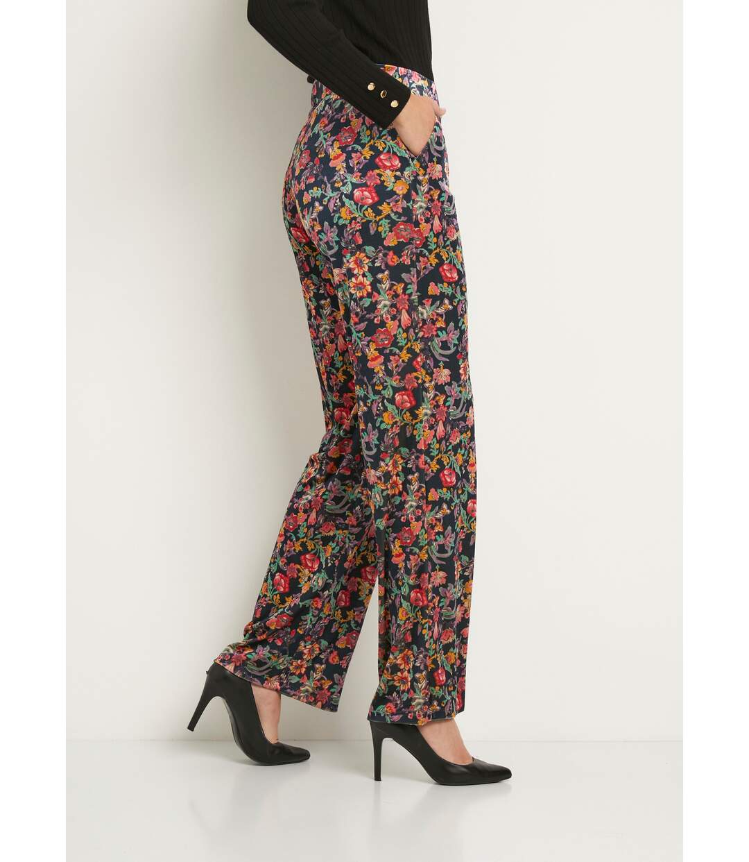 Pantalon taille élastiquée velours ras-3