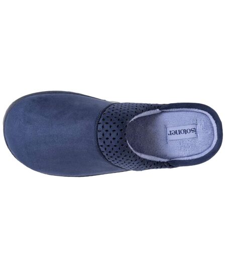 Isotoner Chaussons Mules femme ultra confortables, en suédine, semelle crantée