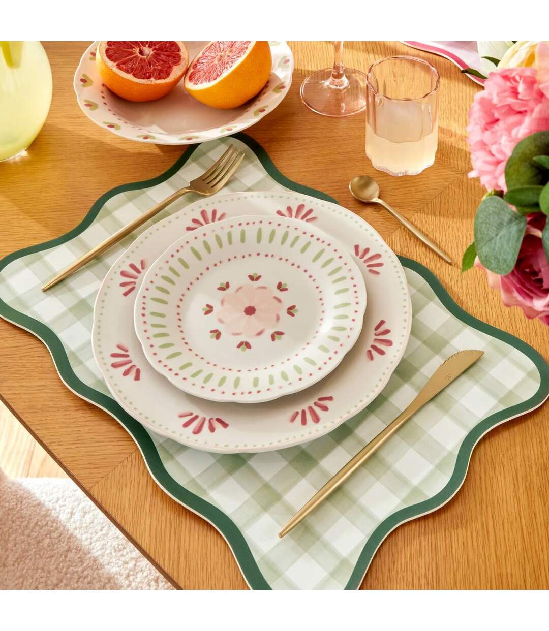 Lot de 6 Assiettes Creuses Fleur de Rose 23cm Multicolore-3