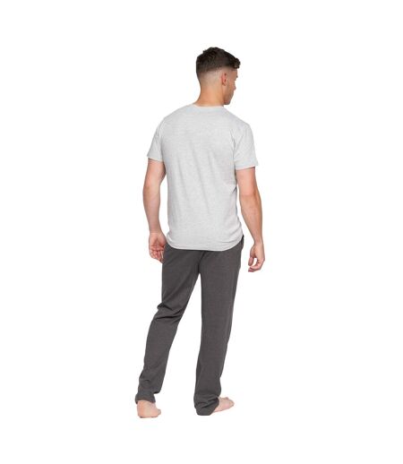 Mens radovan pyjama set grey marl Duck and Cover